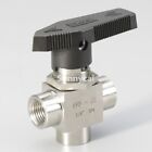 3 Way Ball Valve 14 Stainless Steel Npt Fiting Tube L Port Flow Gas Control