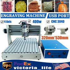 4 Axis Cnc Router Engraver 3040 Wood Engraving Carving Cutting Machine Usb Port