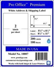 1000 Shipping Labels Self Adhesive Half Sheet 2 Per Sheet 55 X 85 Premium Usps