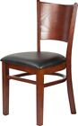 Restaurant Wooden Chair With Black Vinyl Seat Assembled Commercial Graded