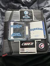 New Case It The Dual 2 In 1 Dual Ring Binder 3 Capacity Withstrap Black Amp Gray