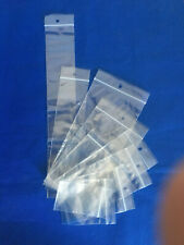 Clear Plastics Seal Top Ziplock Reclosable Poly Jewelry Bags 2mil With Hang Hole