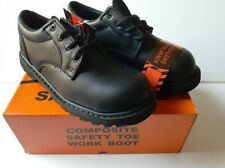 Composite Safety Toe Boot Shoe Black Leather Womens 55 Mens 35 Nib Non Steel