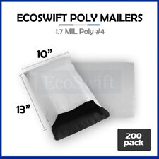 200 10 X 13 Ecoswift White Poly Mailers Shipping Envelopes Self Seal Bags 17mil
