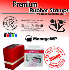 Personalised Rubber Stamp Self Inking Custom Made Name Address Logo Detail