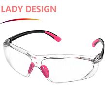 Safeyear Pink Safety Glasses Anti Fog Lens Side Shield Girl Woman W Cord New