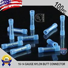 100 Pack 16 14 Gauge Wire Butt Connectors Blue Nylon 16 14 Awg Crimp Terminals