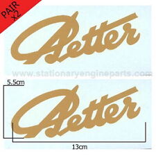 Petter Stationary Engine Gold Script Signature Transfer Decal Pair Large