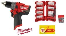 New Milwaukee 2504 20 M12 Fuel Brushless 12 Hammer Drill Amp Shockwave Bit Set