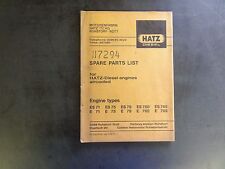 Hatz Diesel Types Es71 E71 Es75 E75 Es79 E79 Es780 E780 Es785 Spare Parts List