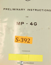 Sip Mp 4g Jig Boring Mill Preliminary Instructions Manual