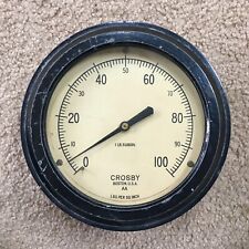 Vintage Crosby Steam Pressure Gauge 100 Psi 75 Diameter Boston Ma Untested