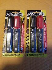 Sharpie Pro Black And Red Chisel Tip Permanent Marker 2 Pk Pack Of 4