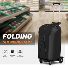 Blackdetachable Bagbungee Cordfolding Luggage Cart Hand Truck Utility Trolley