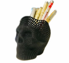 Skull Desk Supplies Pencil Pen Organizer Caddy Holder