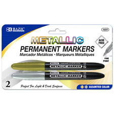 Permanent Markers Metallic Silver Gold 2 Pcs Fine Line Sparkle Coloring Art Etc