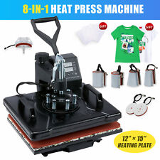 8 In 1 Heat Press Machine T Shirt Digital Transfer Sublimation Mug Hat Plate Cap