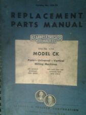 Kearney Amp Trecker Milwaukee Model Ck Milling Machines Part Manual Nos 4 5 6