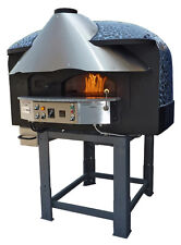 Mixed Rotating Gas Wood Burning Pizza Oven Black Mosaic