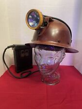 Vtg Tiger Stripe Msa Hard Hat Skullgard Mining Full Brim Helmet Wliner Amp Light
