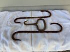 Antique Iron Metal Meat Hanging Hooks 12in 2 With Handled Iron Hook