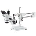 Amscope 7x-45x Trinocular Stereo Zoom Microscope With Double Arm Boom Stand