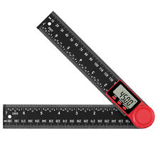 Electronic Digital Angle Finder 8 Protractor Ruler Carbon Fiber Lcd Withbatteries