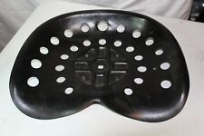 Vtg Antique Pressed Steel Farm Tractor Seat Implement Black Painted 18 X 14 2