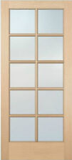 10 Lite Hemlock Stain Grade Solid Exterior Entry Or Patio French Doors Wood Door