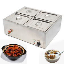 4 Pans Bain Marie Countertop Food Warmer Steam Table Restaurant Equipment 110v