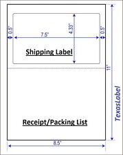 100pcs Half Sheet Shipping Labels Withreceipt