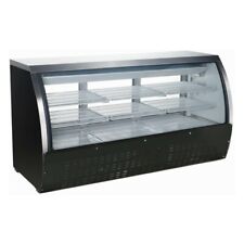 Peakcold 82 Curved Glass Refrigerated Deli Case Black Meat Or Seafood Showcase