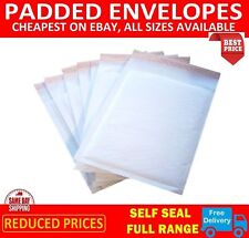 White Padded Bubble Envelopes Bags Postal Wrap All Sizes Various Quantites