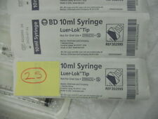 Lot Of 25 Plastic Bd 10ml Disposable Syringes With Luer Lok Tips Sterile 302995