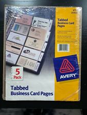 Avery Tabbed Business Card Pages Set Of Five Brand New Sealed