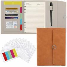 A5 6 Ring Binder Pu Leather Portfolio Case Conference Folder Yellowish Brown