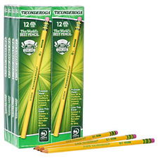 Ticonderoga Pencils Wood Cased Unsharpened Graphite 2 Hb Soft Yellow 96 Pack