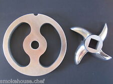 22 Meat Grinder Stuffer Plate And Knife For Hobart And Others