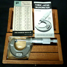 Vintage Nsk Roco Japan Micrometer 0 1 Range 00001 In Original Wood Case