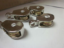 4pc 34 X 316 Single Wheel Brass Sheave Die Cast Chrome Pulley Rope Wire