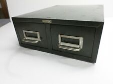 Vintage Cole Two 2 Drawer 3 X 5 Metal Card File Cabinet
