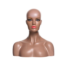 African American Adult Female Plastic Realistic Mannequin Head Bust Display