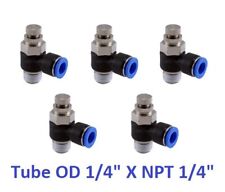 Air Flow Control Angle Valve Tube Od 14 X Npt 14 Push In Fitting 5 Pieces
