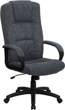 High Back Gray Fabric Executive Office Desk Chair With Arms Amp Adjustable Height
