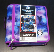 New Case It Mighty Zip Tab 3 Inch Zipper Binder T 641 P Purple Tie Dye Design