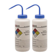 2pk Sodium Hypochlorite Bleach Wash Bottle 1000ml Ldpe Eisco Labs