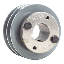 Cast Iron 35 2 Groove Dual Belt A Section 4l Pulley With 1 18 Sheave Bushing