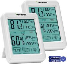 2pcsvivosun Thermometer Indoor Digital Lcd Hygrometer Temperature Humidity Meter