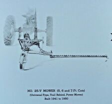 Ih Mccormick Farmall No 25 V Universal Mount Rear Sickle Bar Mower Parts Catalog