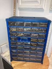 Vintage 45 Drawer Blue Metal Cabinet Storage Bin Organizer Akro Mils Full